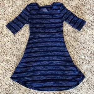 Girls blue striped dress